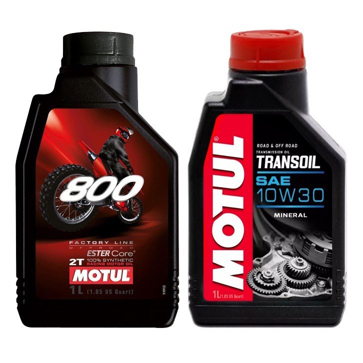 Kit Óleo Motul 2T 800 Factory Transmissão Transoil 10W30 Off Road