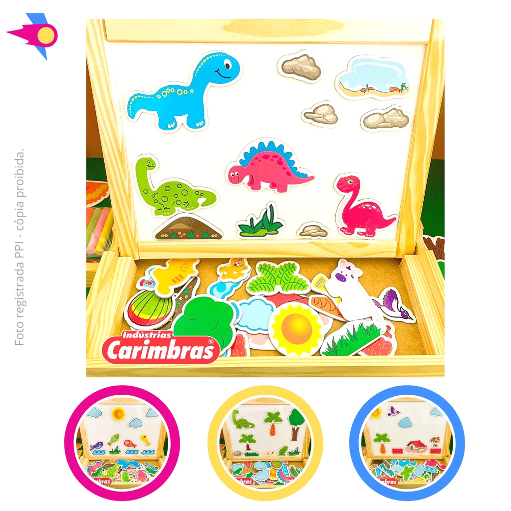 Lousa Mágica Infantil Magnetica com Imã Brinquedos Educativos Madeira