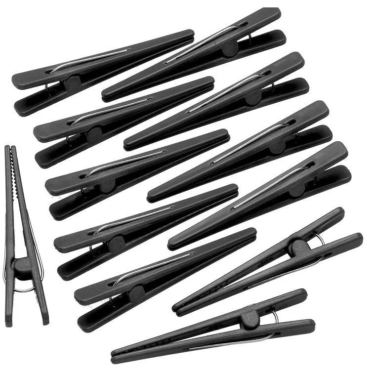 Clips Preto Plástico Para Cabelo com 12 Unidades em Oferta na Shopee