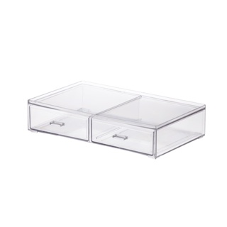 Organizador De Maquiagem Duas Gavetas Grande Caixa Acrilico em Oferta na Shopee