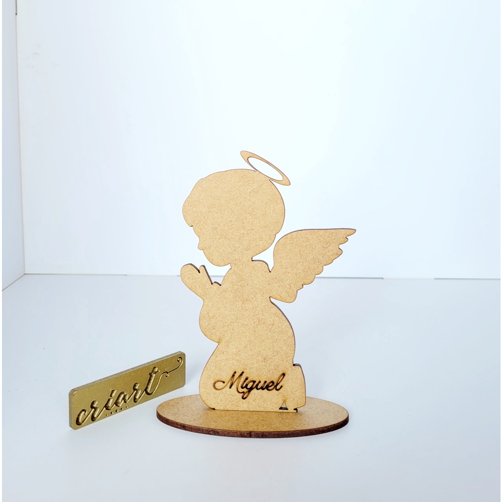 Kit 200 Lembrancinha Batizado Anjo Batismo em MDF ref2