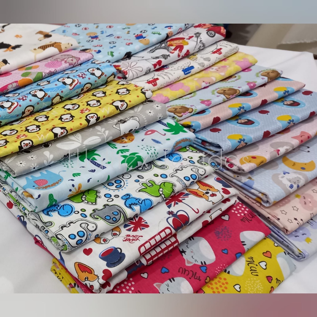 Tecido Tricoline Estampada Pets e Infantil Menina Menino | Shopee Brasil