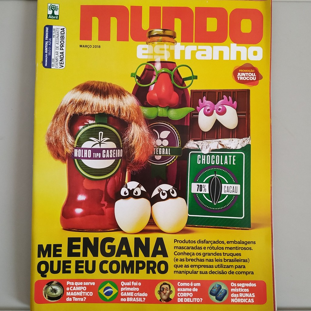 Revista Mundo Estranho ed. 206 - MAR 2018 - Me Engana que eu Compro
