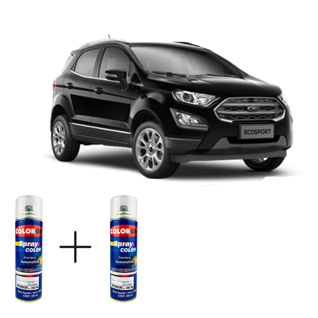 Spray Automotivo Preto Ebony + Spray Verniz 300ml