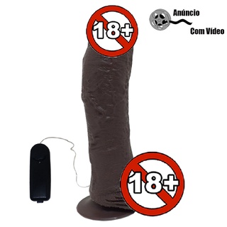 Consolo De Borracha Grosso Marrom Gigante 23cm x 5,0cm Com Escroto Ventosa E Vibrador – Sexshop