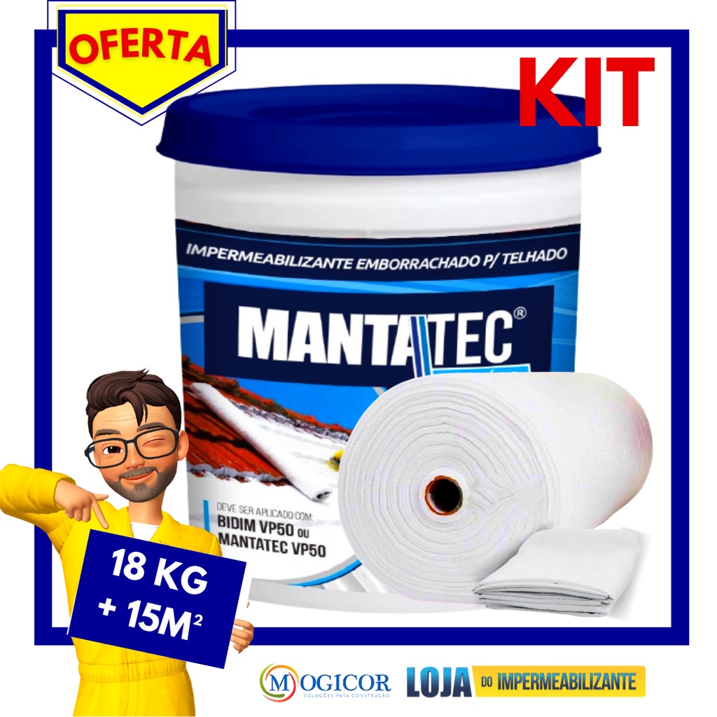 Kit kg kg kg Manta Líquida Emborrachada Mantatec Cores Tecido Bidim Vp