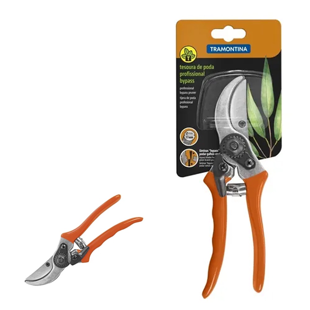Tesoura Poda Profissional Bypass Alicate Jardim Planta Grama Tramontina