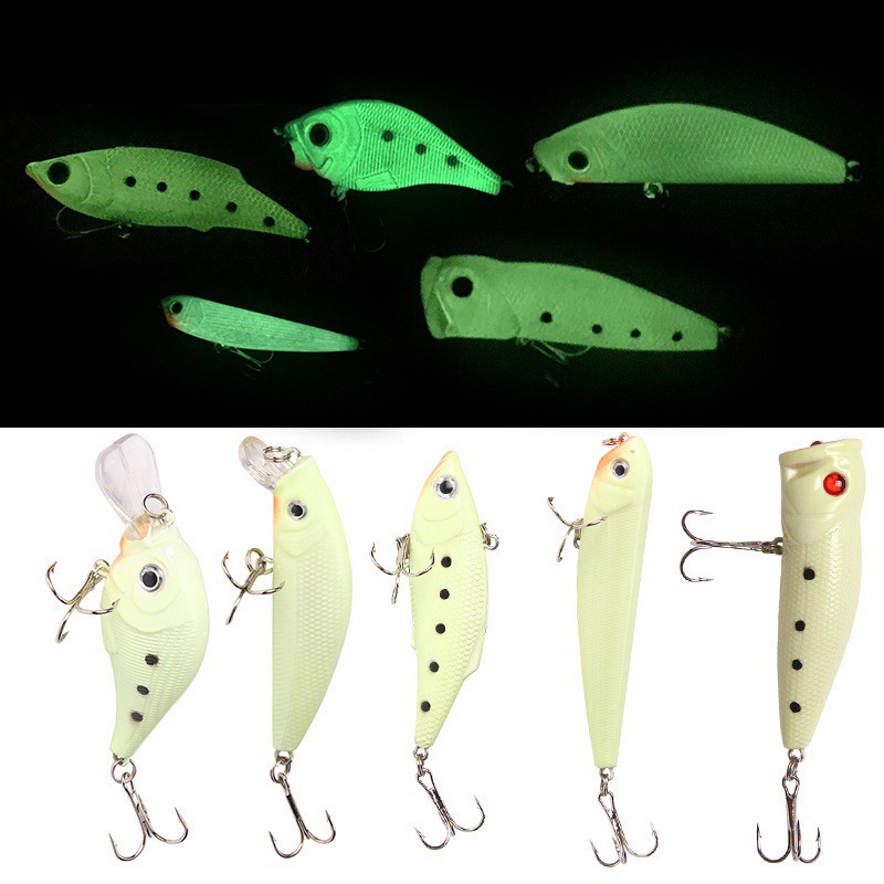 1Pcs Isca De Pesca VIB/Crankbait/Popper/Pencil/Minnow Luminous Quality Lure Olhos De Dura Plástica