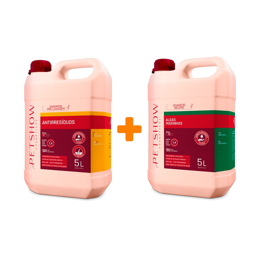 Shampoo Anti Resíduo Coco e Algas Marinhas 5 Litros Pet Show