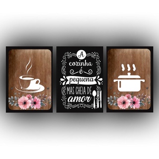 Jogo de Quadros para Cozinha Pequena mas Cheia de Amor