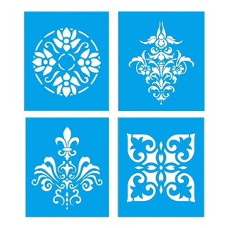 Arabesco Mandala Damask Kit Stencil Molde Vazado A4 em Oferta na Shopee