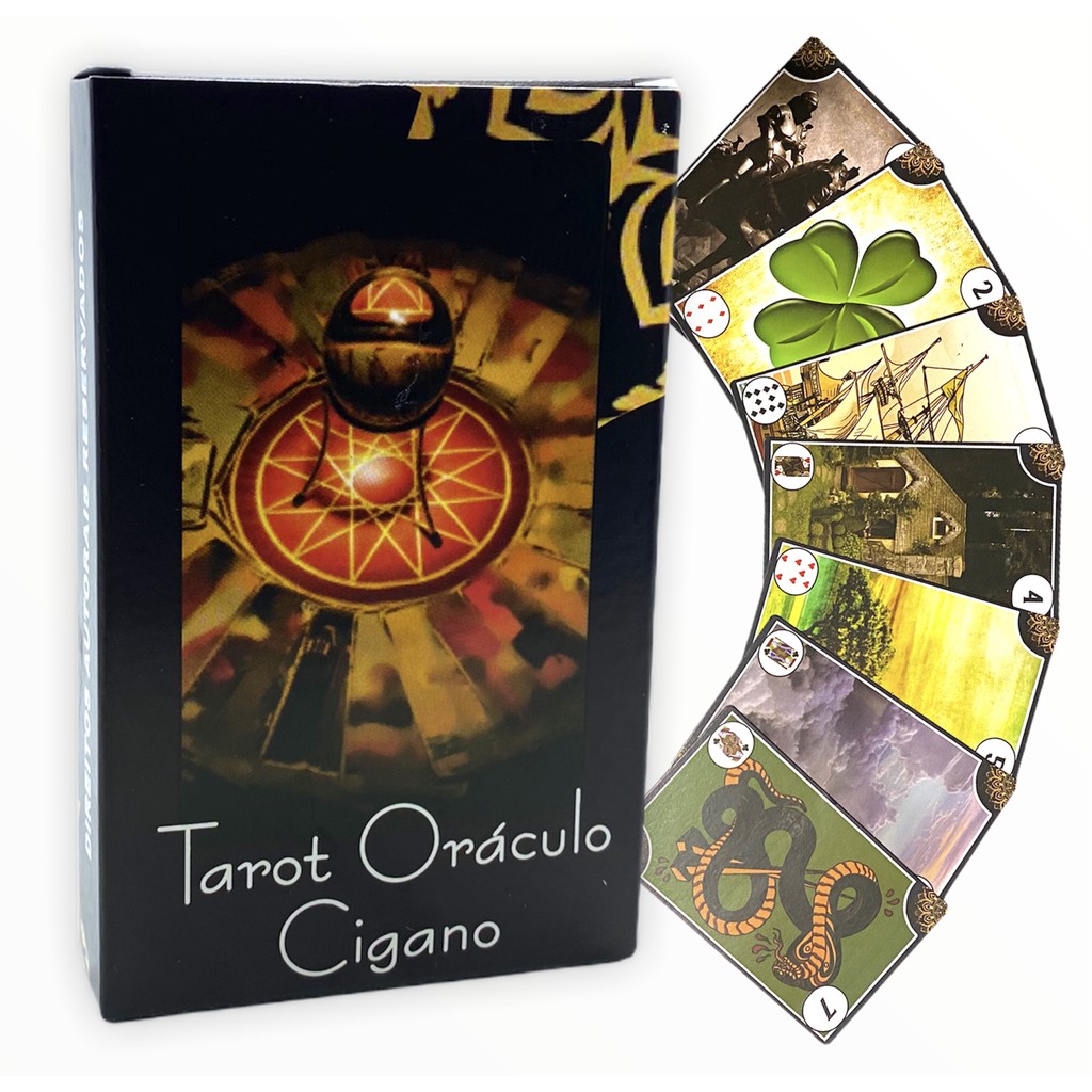 Tarot Oráculo Cigano Cartas E Livreto Explicativo Tarô Cartas Lenormand BeeCost