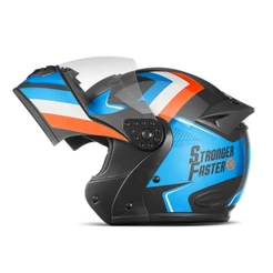 Capacete Moto Escamoteável Masculino e Feminino Urbano Gladiator Etceter Stronger Faster Brilhante