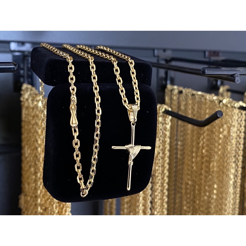 Cordão Cadeado 3mm Com 70 Centímetros  Moeda Antiga Banhado Ouro 10 milésimos 1 Ano De Garantia em Oferta na Shopee