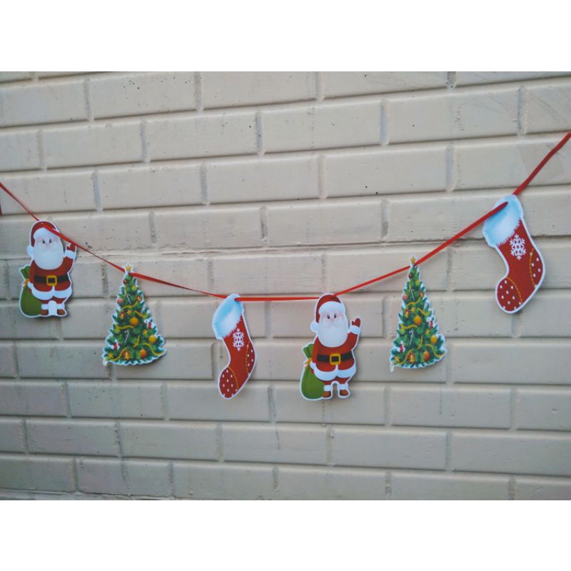 enfeite varal natal papai Noel meia árvore natal enfeite parede | Shopee  Brasil