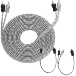 Kit Cabo RCA 5 Metros Injetado 4mm + 2 Cabos Y RCA 1 Fêmea 2 Macho Injetado