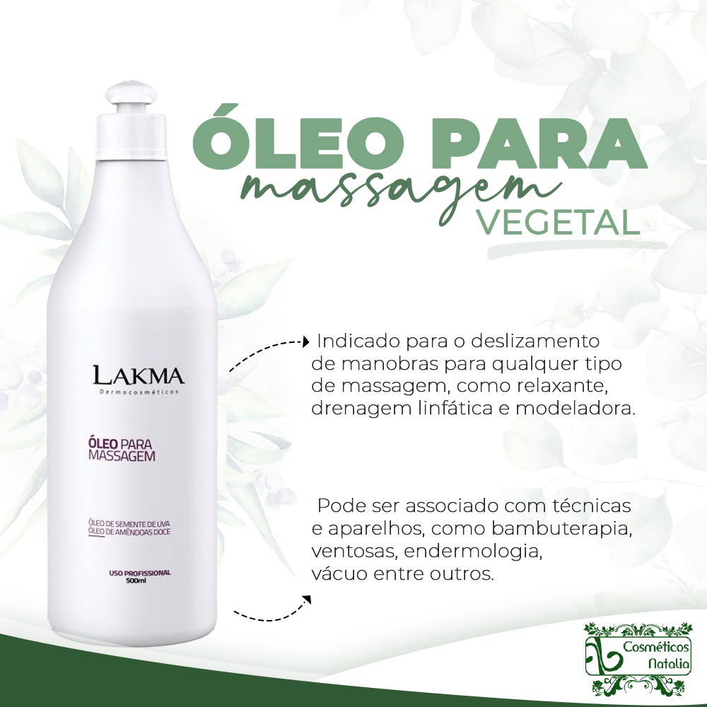 Óleo Vegetal massagem corporal E Endermo 500ml Lakma