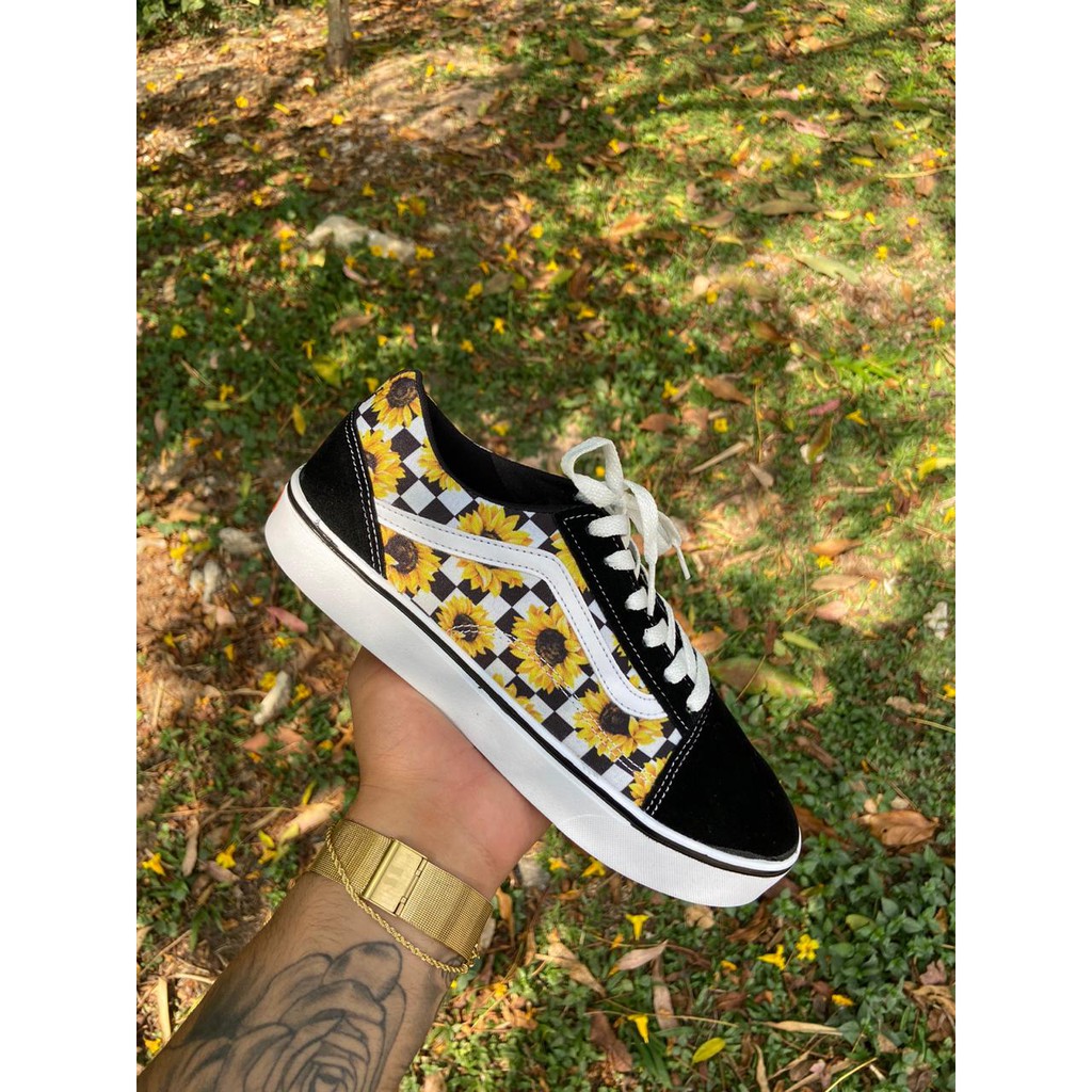 tenis vans old skool girassol