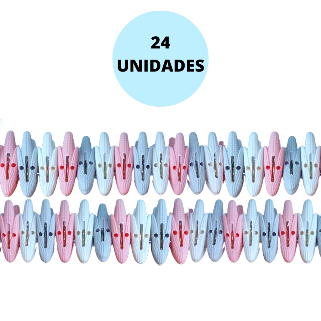 24 prendedores para roupas pregadores coloridos para roupas e embalagens em Oferta na Shopee