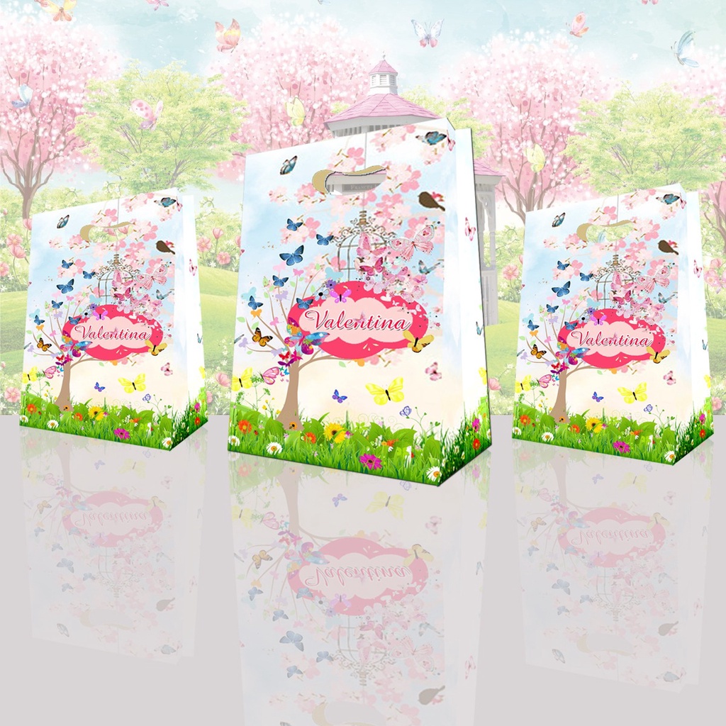 10 Sacolinhas Jardim Das Borboletas Sacolas Surpresa Lembrancinhas Personalizadas Com Nome e Idade