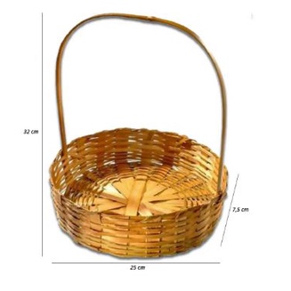 Kit C/10 Cesta De Pascoa 25 cm Bambu Lembrança Decoração
