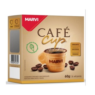 Xicara de Cafe Cha Comestivel Escritorio Sustentavel Gourmet Xicara Cup Marvi Casquinha Crocante com Chocolate