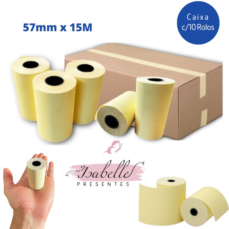 Bobina Papel Térmico Para Impressora Bluetooth ou USB 57mm 10 Rolos