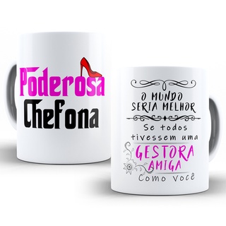 Caneca personalizada poderosa chefona amiga gestora cerâmica café