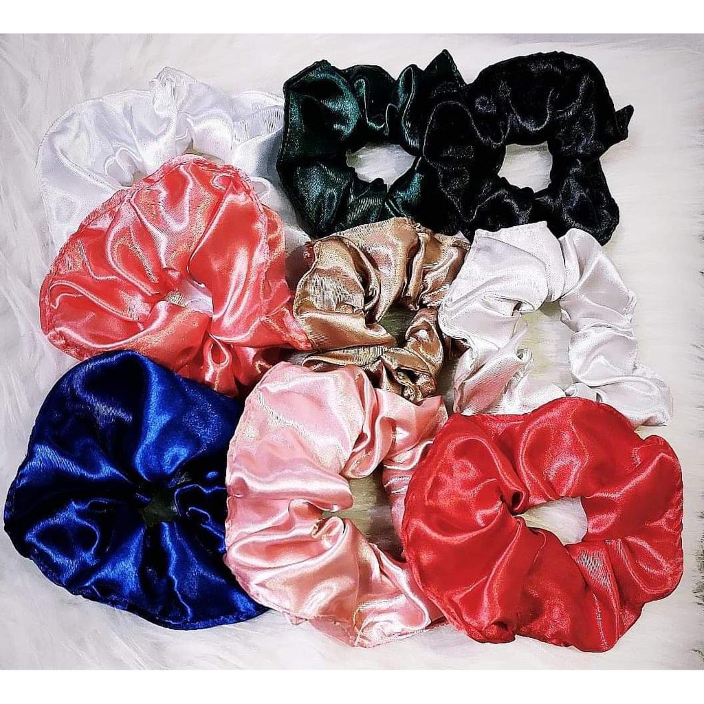 Atacado kit com 100  xuxinhas (scrunchies) de cetim anti- frizz