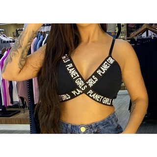 Cropped Letreiro Planet Girls Com Bojo Lançamento Coleção que não sai da moda, Super Tendência Promoção Últimas Peças!!
