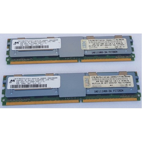 Par Memória Ibm 8gb Pc2-5300f Ddr2 667 Cl5 Ecc Servidores 2x4