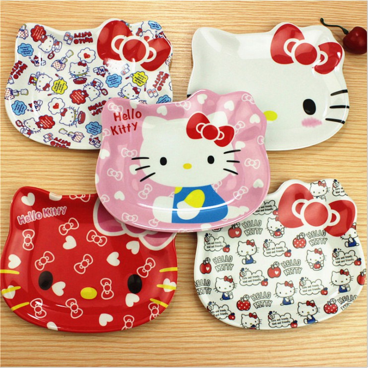 Prato Hello Kitty De Desenho Animado Para Crianças Louça De Mesa Bebês