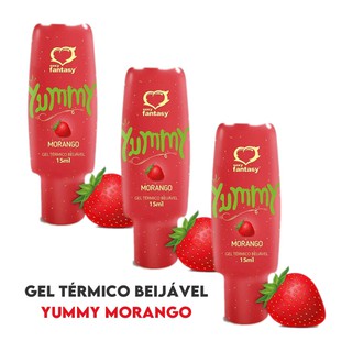 KIT 3 Gel Comestível Sexo Oral YUMMY MORANGO Lubrificante Íntimo - SEXY SHOP