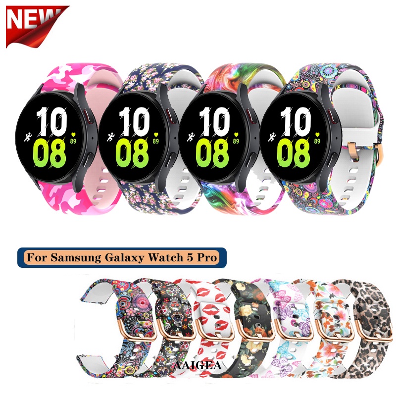Faixa De Silicone Macia Camo De 20mm Para Samsung Galaxy Watch6 Watch 5 Pro Watch4 40mm 44mm/Active 2