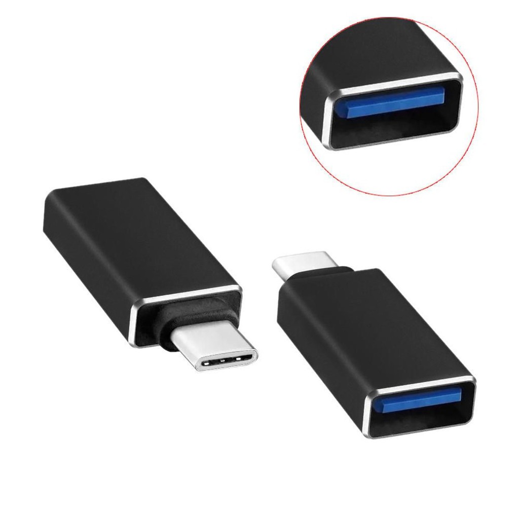 Adaptador USB 3.1 Type-C Para  USB 3.0 Fêmea Preto Cel Note