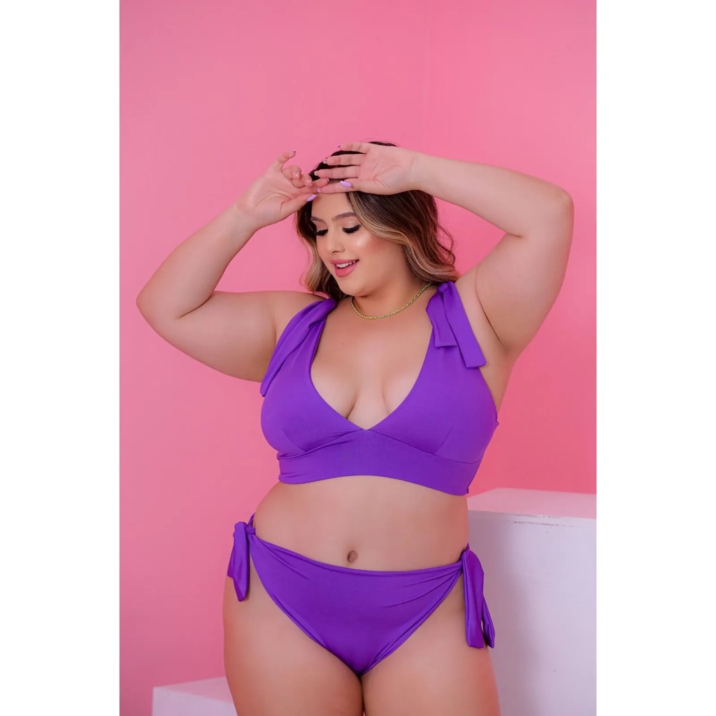 Biquíni de Amarrar Plus Size Hot Paint