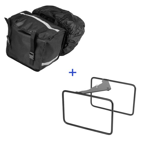 Kit Viagem Fazer 250 Fz25 18/20 Afastador + Alforge 21 á 26 Litros C/ Capa