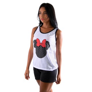 Pijama Baby Doll Feminino Minnie Regata