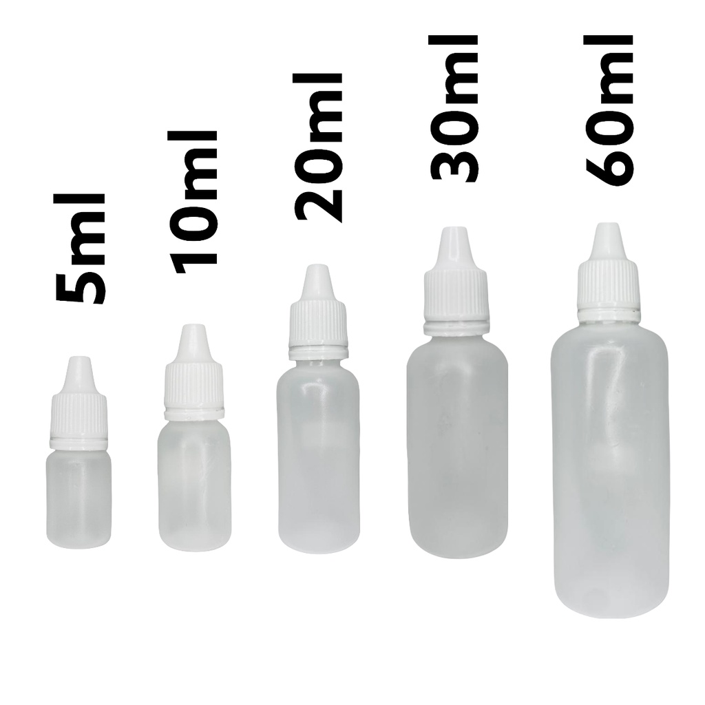 Kit 100 Frasco conta gota flaconete acompanha tampa e batoque 7 variações