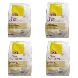 Ração Quatree Supreme gato castrado, kit 4 pacotes de 1kg cada, frango e batata doce. em Oferta na Shopee