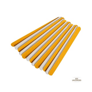 Lixas de unha amarela 13 cm com 100 unidades