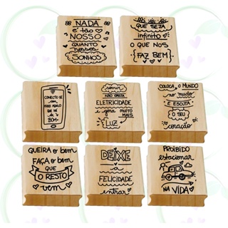 Carimbos Com Frases Motivacionais 4x4cm (para Embalagens Diversas) em Oferta na Shopee