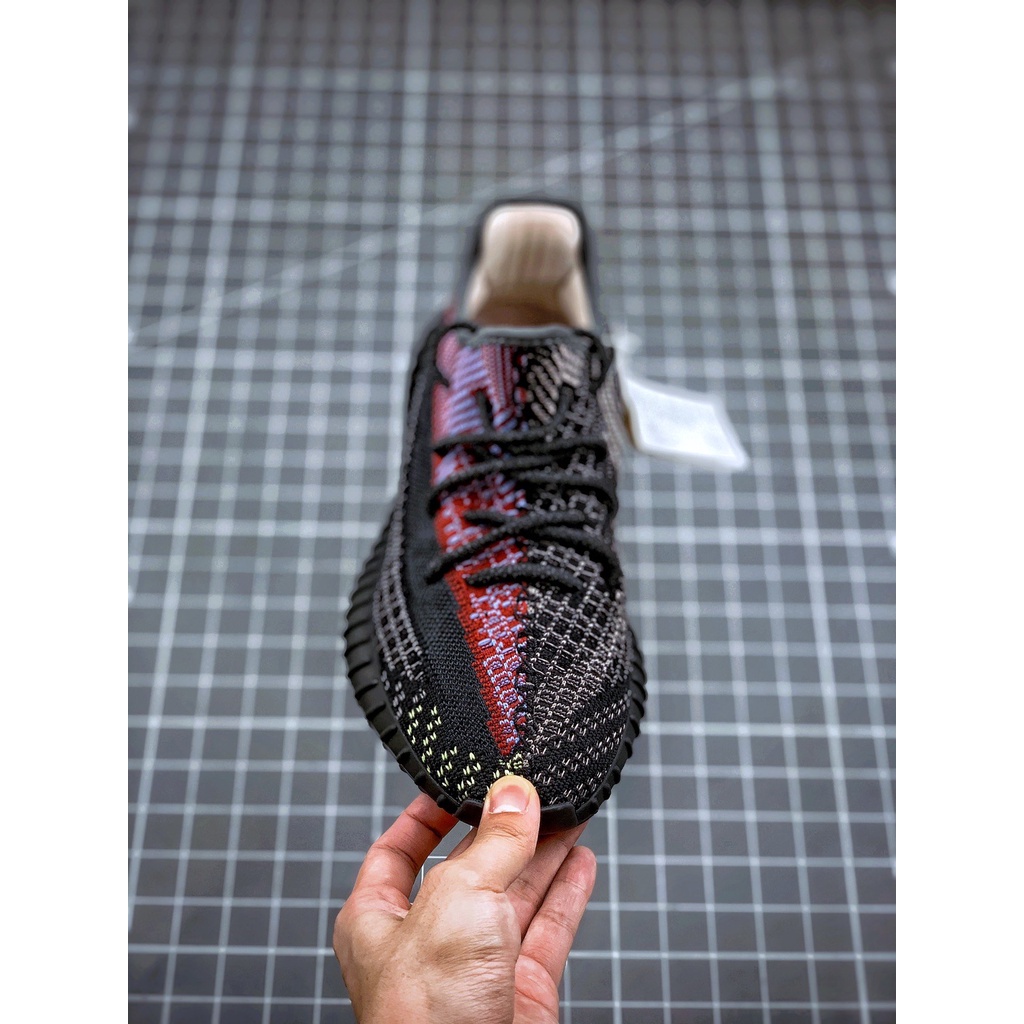 Original Yeezy Boost 350v2 350 v2 " Yecheil Reeftive " Tênis De Costura Preto E Vermelho Full Star Sneakers