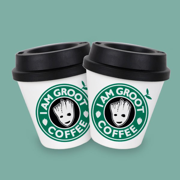 Mini Copo Bucks - Groot Coffee, Eu sou o Groot / Copo Café