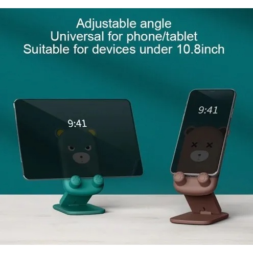 Suporte para celular e Tablet Bichinhos, articulado e dobrável em silicone — imagem 2 de 2