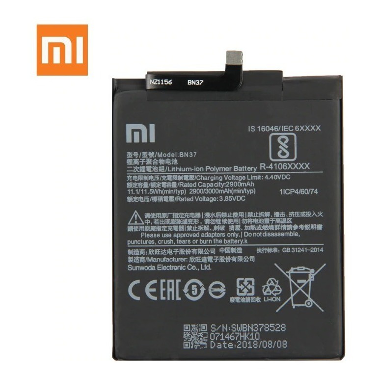Bateria Celular Xiaomi Redmi 6 / Redmi 6A Modelo BN37 100% Original