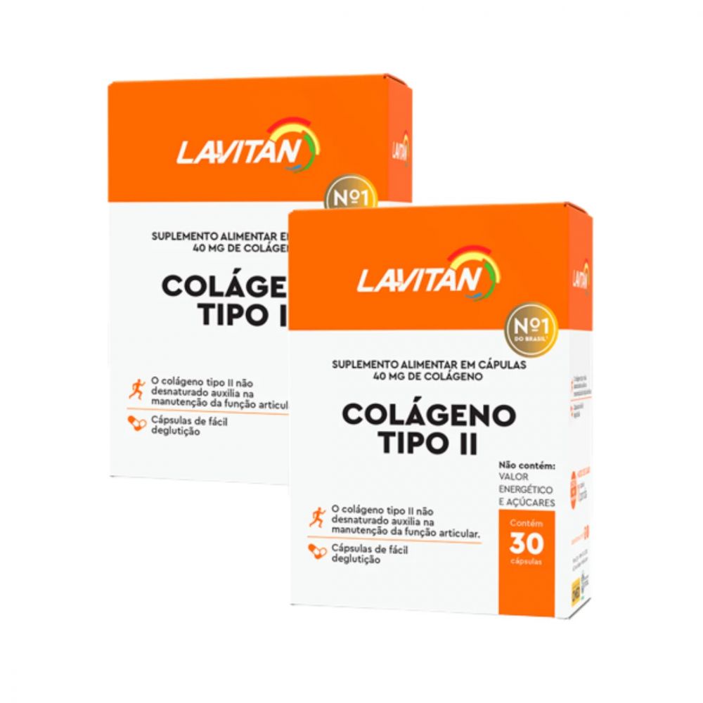 Kit C/ 2 Lavitan Colágeno 30 Cáps Tipo 2 40mg Cimed