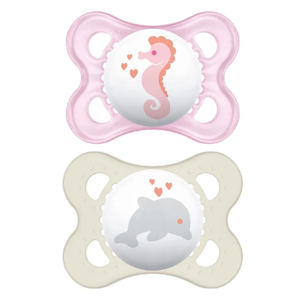 Kit 2 Chupetas Coleção Fundo do Mar 0-6 Meses Rosa  - MAM em Oferta na Shopee