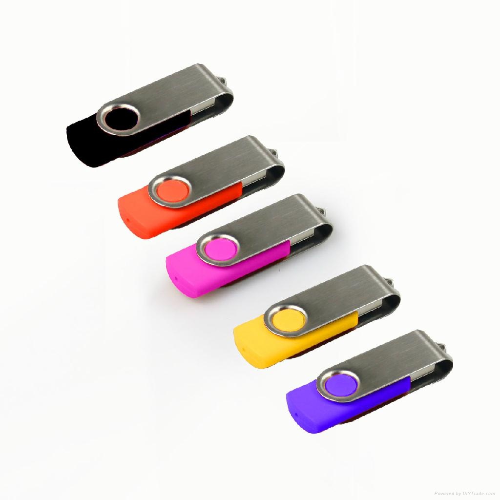 Pen Drive Giratório Com Capa Prateado