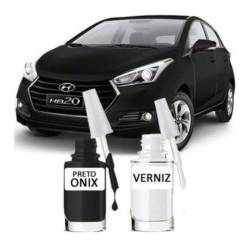 Tinta Tira Risco Automotivo Hyundai Hb20 Cor Preto Onix